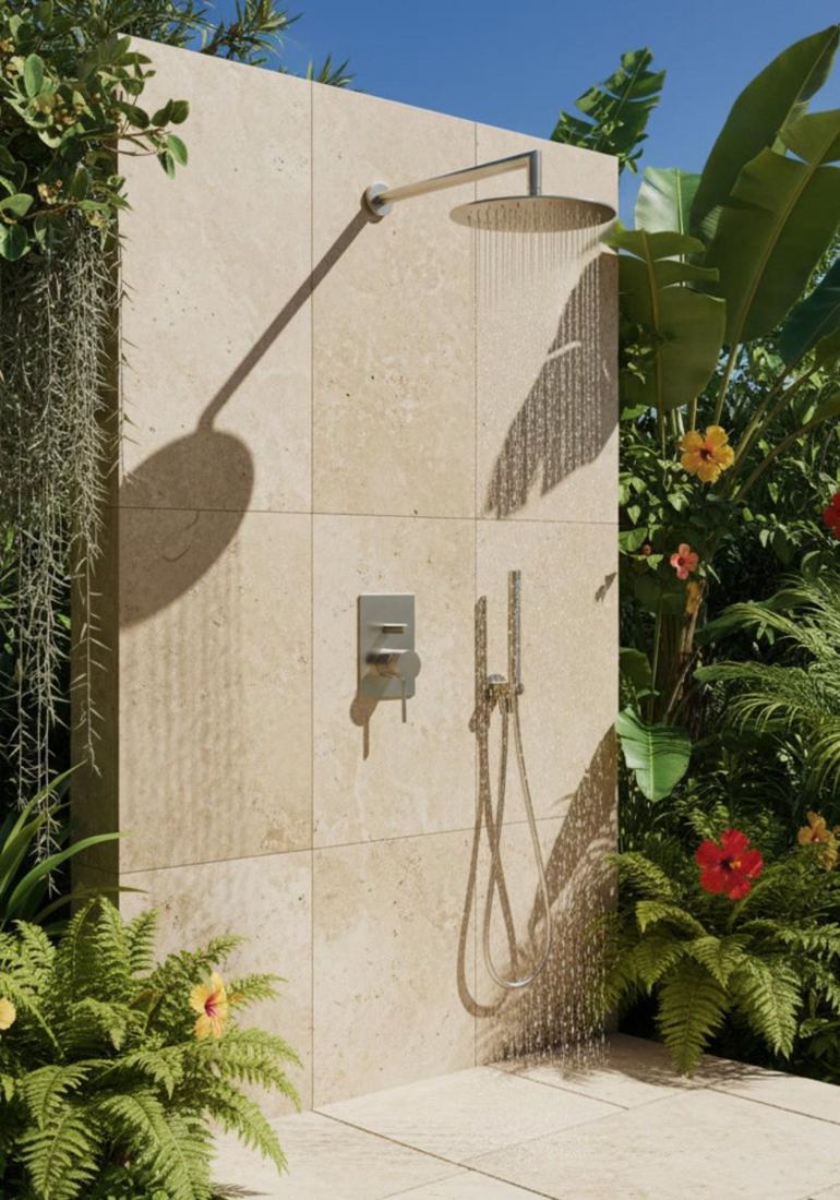 Douche encastrée Lagon en inox AISI 316L, RIVIÈRE & BAINS